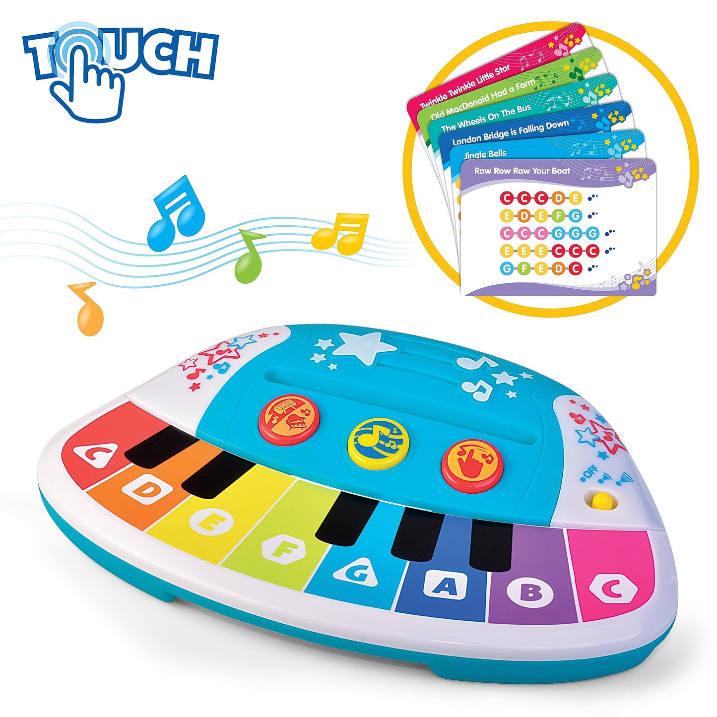 HAP-P-KID Magic Touch Baby Piano, Toddler Music Toy, Infant Touch Sensor Musical Instrument, Switch Between Xylophone, Kids Play Fun Gifts for 9 12 18 24 Month, 1 2 3 Year Old Boys Girls