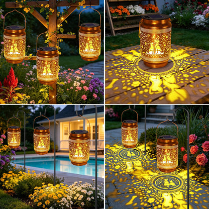 2 Pack Dog Solar Lanterns Outdoor Waterproof Garden Decor, Dog Gifts for Mothers Day Women Mom Grandma Birthday, Metal Hanging Solar Lights for Outside Yard Patio Pathway Backyard Porch