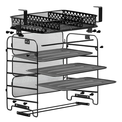 SB Simpli Better File Organizer 5 Tier Under The Desk File Holder, Clamp On Hanging File Organizer, SPACE SAVING DESIGN File Holder for Office Desk