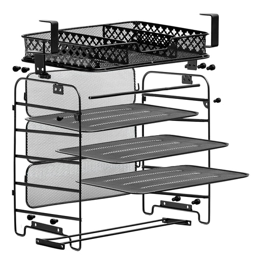 SB Simpli Better File Organizer 5 Tier Under The Desk File Holder, Clamp On Hanging File Organizer, SPACE SAVING DESIGN File Holder for Office Desk