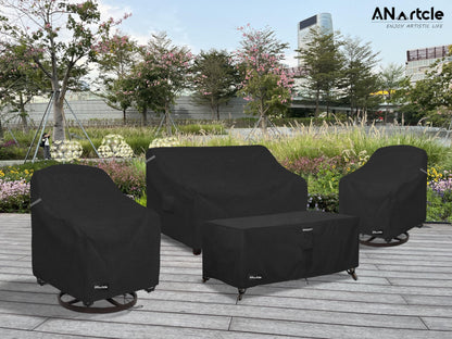ANartcle Swivel Patio Chair Covers 2 Pack,Waterproof Heavy Duty Outdoor Chair Covers,Patio Swivel Chair Covers for Outdoor Furniture (30 W x 34 D x 38.5 H inches) Black.