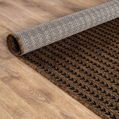 Washable Outdoor Rug 6x9 Modern Area Rugs Outdoor Carpets Striped Pattern Non Shedding Waterproof Easy Clean Patio Deck Porch Living Room Bedroom Garden RV (6 X 9 Gold)