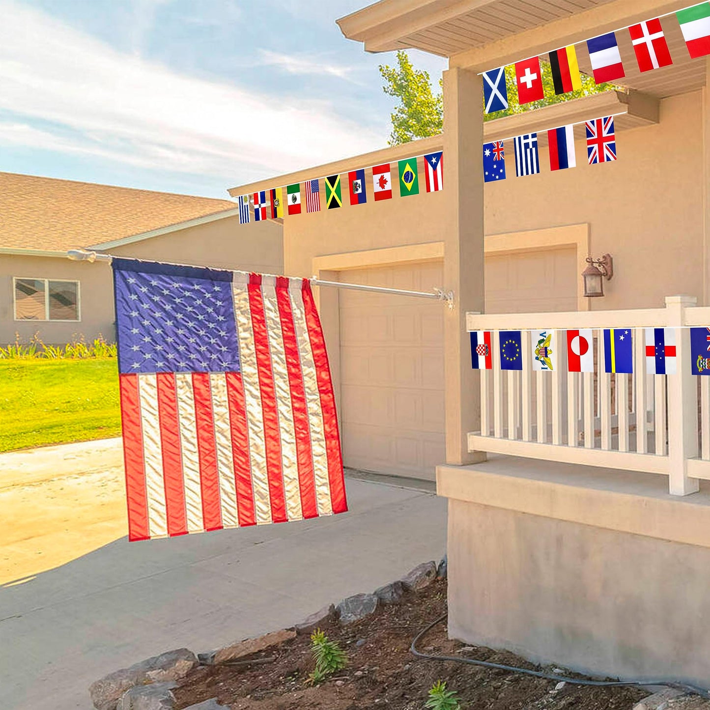 LUSEOAN 224 Different Countries International String Flags Banner of the World Small Mini Bunting Banners for Grand Opening,Bar,School Office,Sports Events,International Festival Decorations,All Countries Flags,220 Feet