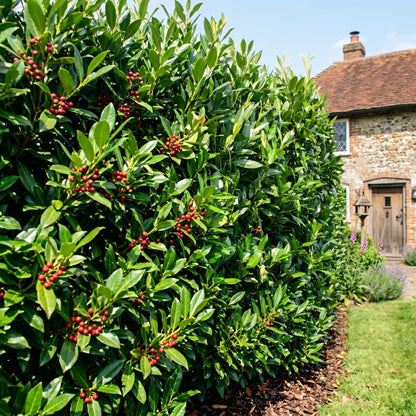 2 Skip Laurel Shrubs Live Plant, 2.5 Inch Pot Schip Laurel Plant, Fast-Growing, Easy to Grow Evergreen Shrubs for Privacy Hedge, Landscape & Garden Borders