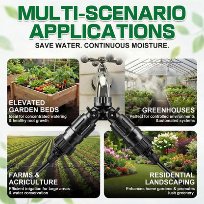 6 Pcs Drip Irrigation Kit, Included 2 Way Y Water Splitter Connector, 2 Pcs 25 PSI Garden Hose Pressure Regulator and 2 Pc 1/4 Inch Irrigation Tubing Hose Adapter for Drip Irrigate System