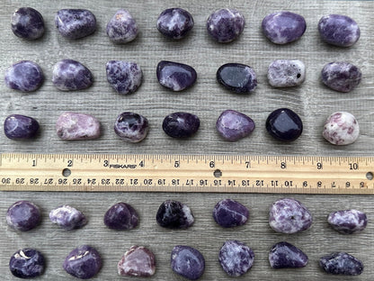 GAF TREASURES 5 Pcs Lepidolite Tumbled Stones, Polished Lepidolite Gemstone, Lepidolite Healing Crystals (Lepidolite)