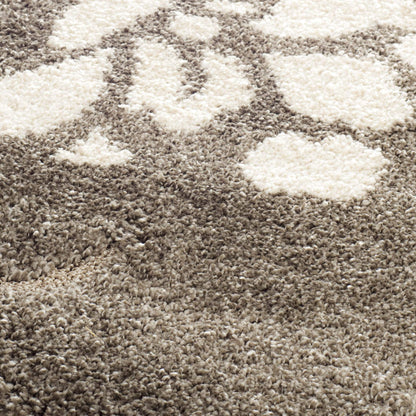 SAFAVIEH Florida Shag Collection Accent Rug - 3'3" x 5'3", Smoke & Beige, Non-Shedding & Easy Care, 1.2-inch Thick Ideal for High Traffic Areas in Foyer, Living Room, Bedroom (SG464-7913)