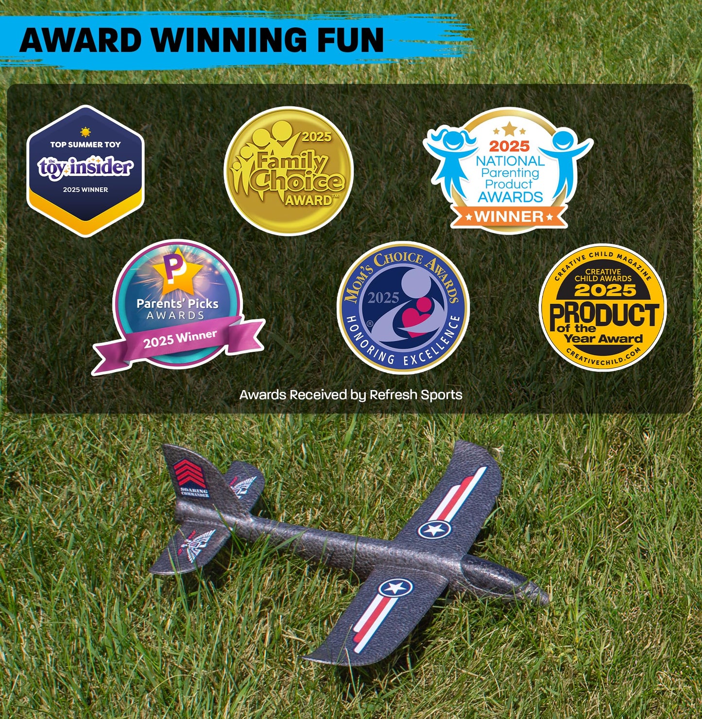 Foam Airplane Toy for Kids – Easy to Throw Glider Plane - Gifts for Boys or Girls & Birthday Gift Ideas - Soft & Safe Outdoor Toy - Summer Gifting Ideas Present Ages 3 4 5 6 7 8 9 10 11 12 +