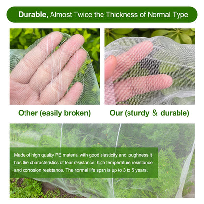 Garden Netting, Jevrench Durable Ultra Fine Garden Netting, Garden Plant Cover Row Cover Makes Plants, Vegetables, Fruits, and Flowers Grow Better (10ft x 50ft)