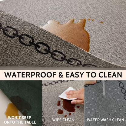 OasisLiteZen Placemats Set of 6, Heat Resistant & Waterproof Table Mats for Dining, Non Slip Scratch Proof Place Mats for Kitchen, Easy to Clean - Outdoor,Indoor Use（17x12 Inch）