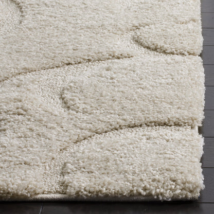 SAFAVIEH Florida Shag Collection Accent Rug - 3'3" x 5'3", Creme & Creme, Non-Shedding & Easy Care, 1.2-inch Thick Ideal for High Traffic Areas in Foyer, Living Room, Bedroom (SG468-1111)