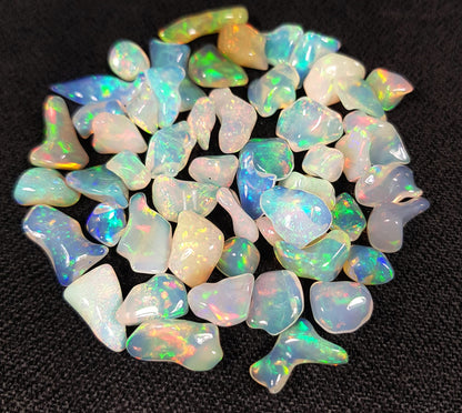 RARE GEMSTONE Ethiopian Opal Rough Gemstones, Rare Multi-Color Fire, Uneven Shape, Genuine, Loose & Rough for Jewelry Making, 10 Pieces (5x6-12x16 MM)