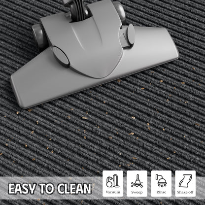EZ2LIVE Front Door Mat, 3' x 5' Heavy Duty Door Mat Outside Entrance, Non-Slip Welcome Mat, Absorbent & Dirt Resistant, Low Profile Large Door Mats, Commercial Rugs for Entryway Indoor Outdoor, Grey