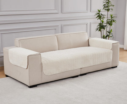 Meider Sofa Arm Covers Couch Arm Covers, 2pcs Chair Armrest Cover Non-Slip Armchair Slipcovers for Sofa Couch (Cream White, 22x26 inch)