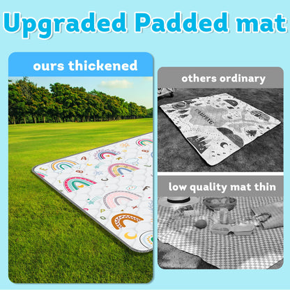 Baby Play Mat，Thick Soft 50" X 50" Playpen mat, Non-Slip and Machine Washable Baby Play Mats for Floor ，Crawling Mat for Babies, Toddlers & Infants to Play and Learn (Rainbow)