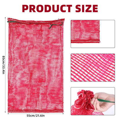SynHHergyx 50Pcs Extra Large Mesh Produce Bags, 60 lbs Onion Bag 21” x 32” Reusable Washable Breathable Vegetable Storage Net Bags with Drawstring for Firewood Onions Potatoes Carrot Corn Crawfish
