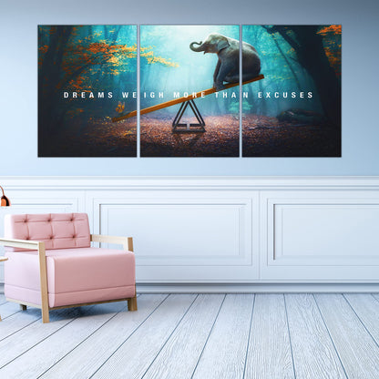 Yetaryy Motivational Poster Inspirational Wall Art 3 Pieces Canvas Painting Lion Artwork for Living Room Office Modern Home Decor Prints Pictures Wall Decor Framed Ready to Hang [36''Wx 16''H]
