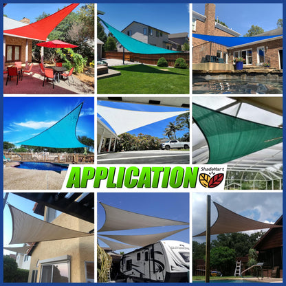 ShadeMart 16' x 16' Beige Sun Shade Sail Square Canopy Fabric Cloth Screen, Water and Air Permeable & UV Resistant, Heavy Duty, Carport Patio Outdoor - (We Customize Size) SMSL