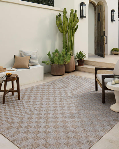Loloi Amber Lewis Topanga Collection TOP-03 Natural/Dove 3'-11" x 5'-11" Indoor/Outdoor Accent Rug