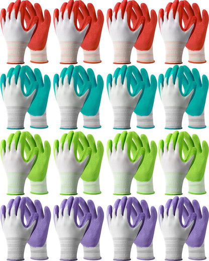 Irenare 16 Pairs Gardening Gloves Bulk for Women Breathable Rubber Coated Yard Garden Gloves Outdoor Protective with Grip(Multicolor)