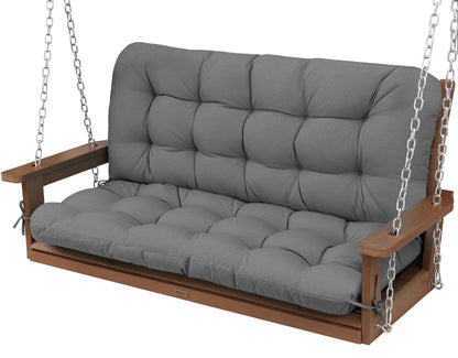 YEFU Porch Swing Cushions for Outdoor: 48 inch 5" Thick Outdoor Swing Cushions with Backrest - 2 Seater with Non-Slip Ties - UV Protection Bench Cushion for Patio - Waterproof & Machine Washable