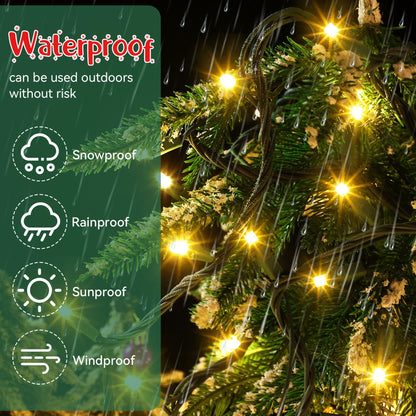 Enhon Slow Twinkling Christmas Light, 100 Lights 35 Ft Twinkle Pulsing Christmas, 5mm LED Wide Angle Soft Random Shimmering Set with Green Wire(Warm White,1 Pack)