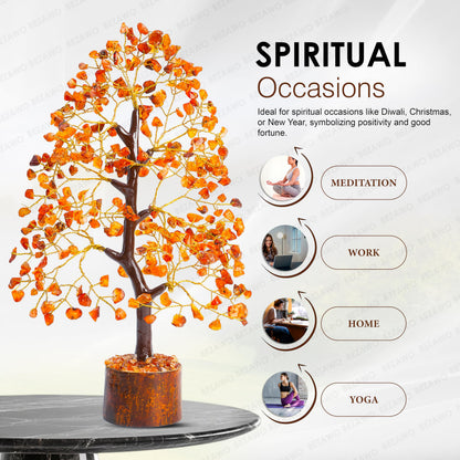 Crocon® Carnelian Crystals Tree, Birthday Gifts for Women, House Warming Gifts New Home Decor, Healing Crystals Spiritual Present, Birthday Gift for Mom, Orange Decor, Gemstones Money Tree Positivity