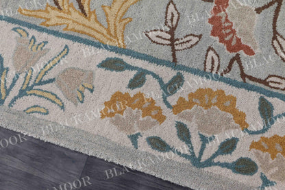Isabel Handmade Wool Tufted Area Rug | Unique Traditional Adeline Gray Jaipuri Design, Thick & Soft Carpet | Perfect for Living Room, Bedroom Decor (3' X 5')