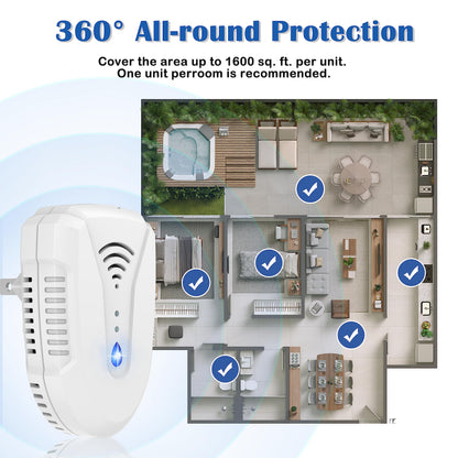 2026 Upgraded Version Ultrasonic Pest Repeller 6 Pack, Mouse Repellent Indoor Plug in, Insect Ultrasonic Repellent for Bugs Roach Insect Mice Spider Mouse Mosquito Ant, 3 Mode Switching