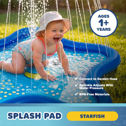 Playland Non-Slip Splash Pad Water Toy for Kids – Fun & Entertaining Toddler Outdoor Toys, Durable Easy-Setup Water Mat, Multi-Purpose Dog Splash Pad & Outdoor Toys for Toddlers 1-3