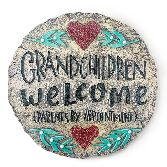 Auhafaly Home Accents Beadworks Grandchildren Grandkids Welcome Garden Stepping Garden Stone