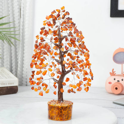 Crocon® Carnelian Gemstone Crystal Tree, Crytsals and Healing Stones, Orange Healing Stone Tree for Sacral Chakra Birthday Gifts for Women Men Her Sister mom - Gem Tree - Home Decor - Good Luck Gift