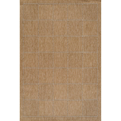 Beverly Rug Easy Jute Checkered Squared Rug 9x12 Washable Large Indoor Outdoor Area Rugs for Living Dining Room Patio Office Stain Resistant Non Shedding Casual Indoor Outside Carpet 9 x 12 Natural