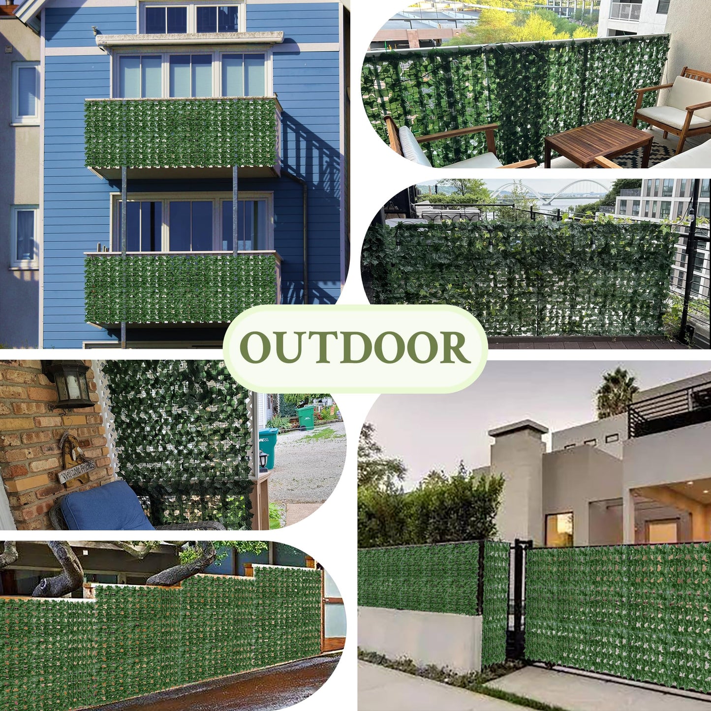ODTORY Artificial Ivy Privacy Fence Wall Screen,40X120 in UV-Anti Faux Greenery Backdrop Ivy Vine Leaf Hedges Fence Panels for Patio, Balcony, Garden, Backyard Indoor Outdoor Green Wall Decor
