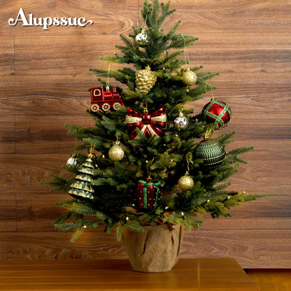 Alupssuc 82pcs Christmas Balls Ornaments Set, Delightful Classic Gift Set, Shatterproof Plastic Decor for Xmas Tree Holiday Wedding Party Decorations with Hanging Strings, Gold, Red and Green