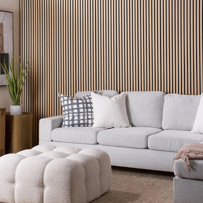 Wood Panels for Wall - Oak Acoustic Wall Panels - 4PK Wall Wood Panels - 94.49” x 12 - Soundproof Wood Wall Panels for Decor - Acoustic Slat Wood Wall Panels for Interior Decoration of Walls (Oak)