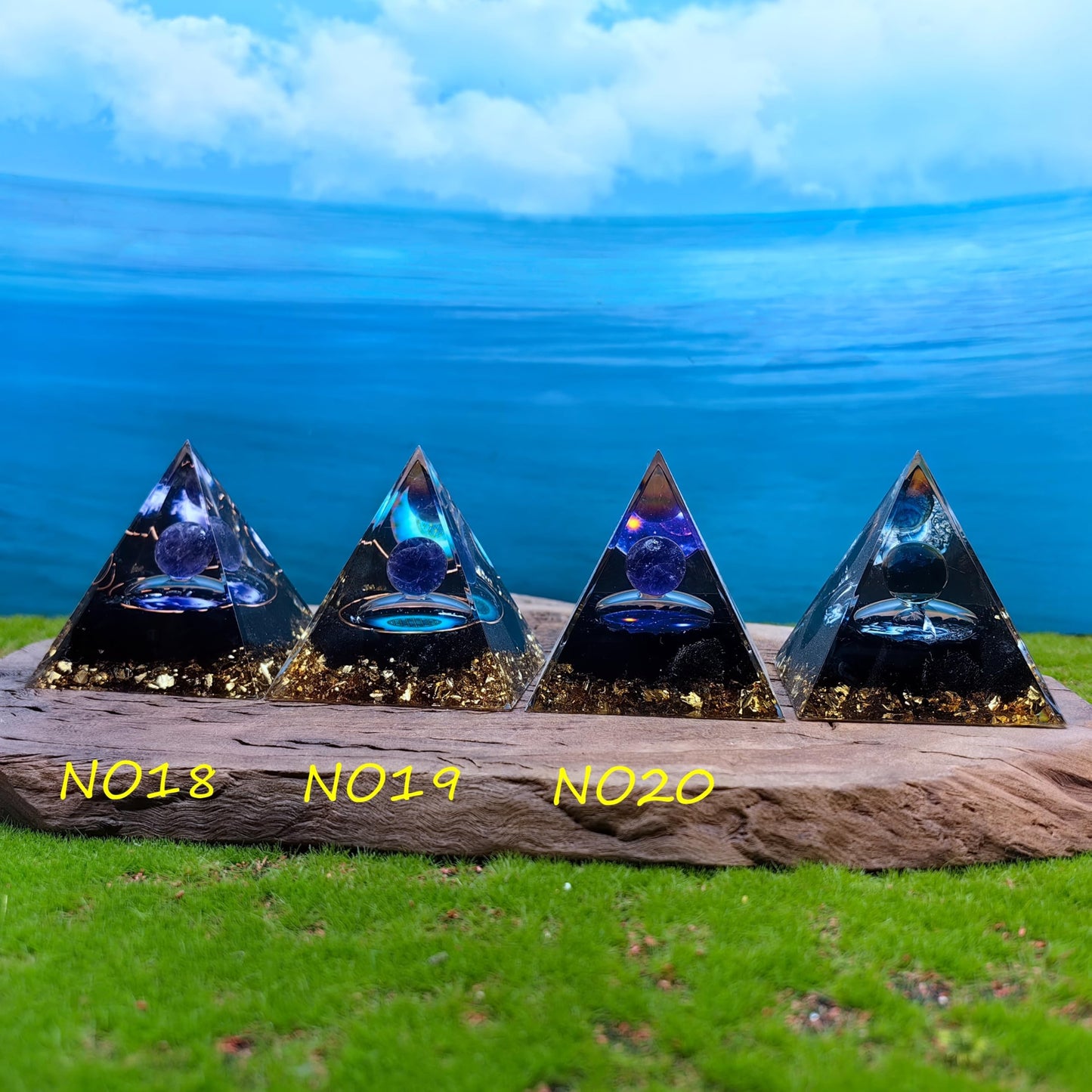 Healing Crystals Orgone Pyramid for Positive Energy, Stress Reduction, and Attracting Wealth and Luck Reduce Stress and Promote Healing with this Crystal Pyramid Home Decor (NO6,6cm)