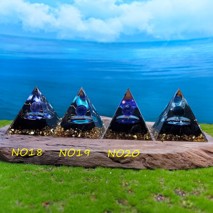 Healing Crystals Orgone Pyramid for Positive Energy, Stress Reduction, and Attracting Wealth and Luck Reduce Stress and Promote Healing with this Crystal Pyramid Home Decor (NO5,6cm)
