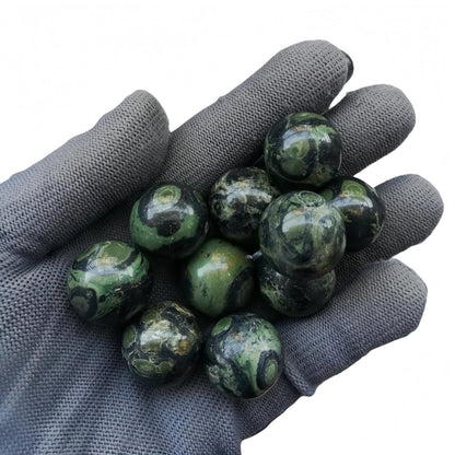 Sunshcat Natural Kambaba Jasper 0.78 Inchs Crystals and Healing Stone Ball Set,Home Desktop Feng Shui Array Decoration(7 Pieces) ﻿