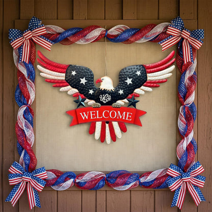 4th of July Decorations Outdoor,37" Americana Eagle Metal Decorative Garden Stakes for Memorial Day Independence Day Patriotic Garden Decor, Red White Blue 250th Anniversary Welcome Yard Signs