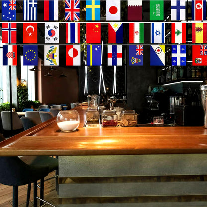 LUSEOAN 224 Different Countries International String Flags Banner of the World Small Mini Bunting Banners for Grand Opening,Bar,School Office,Sports Events,International Festival Decorations,All Countries Flags,220 Feet