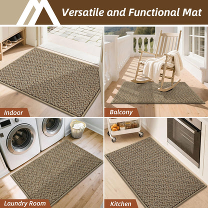 COSY HOMEER Door Mat 20" x 32", Non Slip Absorbent Entryway Rugs, Dirt Trapper Doormats, Washable Entrance Mats, Low Pile Welcome Floor Mat for Front Back Door and Entry Mats,Taupe