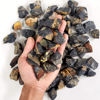 MINERALUNIVERSE 1/2 LB Black Onyx Stones - Bulk Black Onyx Crystal - Raw Natural Stones & Crystals - Fountain Rocks for Cabbing, Polishing, Wire Wrapping, Reiki, Chakra Crystal Healing