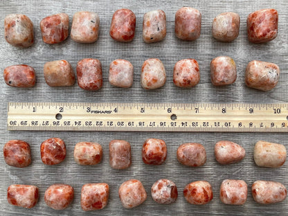 GAF TREASURES 5 Pcs Sunstone Tumbled Stones, Polished Sunstone Gemstone, Sunstone Healing Crystals (Sunstone)