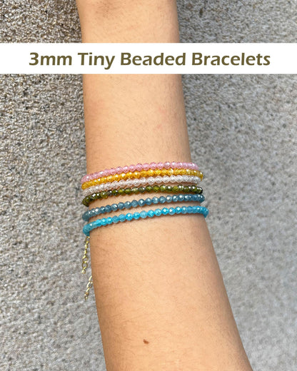 Womens Beaded Bracelets Dainty Natural Gemstone Bracelet Enewton 14K Gold Plated Stack Bracelets Cute Mom Woman Friend Gifts, Yellow