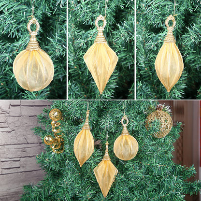 Christmas Ball Ornaments, 6pc Set Gold Rugby,Round Ball, Diamond Pendant Christmas Decorations Hanging,Suitable for Gifting Xmas Tree Decorations Wedding Party Holiday