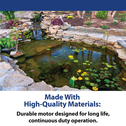 The Pond Guy RapidFlo Submersible Outdoor Water Pump, Perfect for Ponds, Waterfalls, Streams, Hydroponics & Pondless Features, Easy Install, Energy Saving, Quiet, Powerful Flow, Asynchronous, 3000 GPH