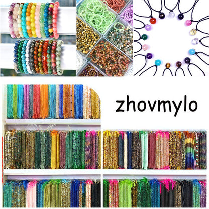 100PCS 10MM Mixed Color Stone Beads Round Loose Spacer Gemstone Beads for Jewelry Making DIY Bracelet Necklace Crystal