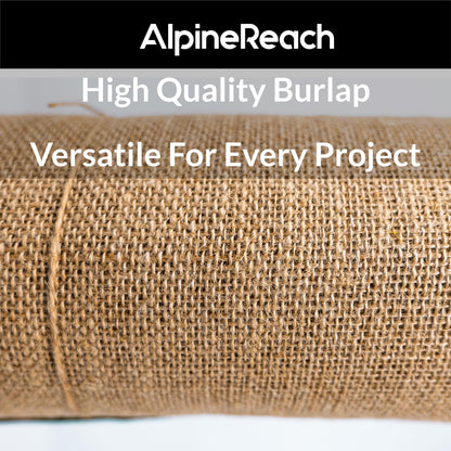 AlpineReach Burlap Fabric Roll 1.3ft x 30ft - Multipurpose Natural Jute for Tree & Plant Frost Protection, Wedding Runner Decorations, Home Center Pieces, Rustic Fiber Party Décor, Gardening