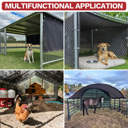 ShadeMart 90% Shade Cloth, Black 3' x 8' Outdoor Dog Shade Tarp, Shade Cover with Upgrade Grommets and Zip Ties, Sunblock Net for Garden Carport Chicken Coop Dog, We Custom Size